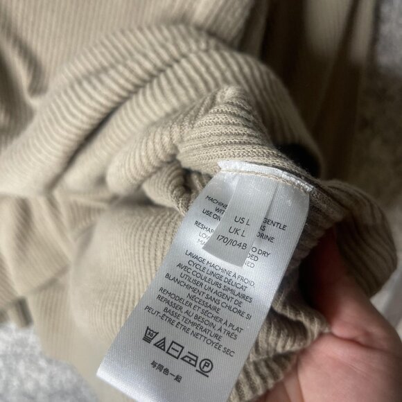 We The Free Sweater Womens Large Tan Oversized Ribbed Pullover Drop Shoulder Top - Picture 5 of 7